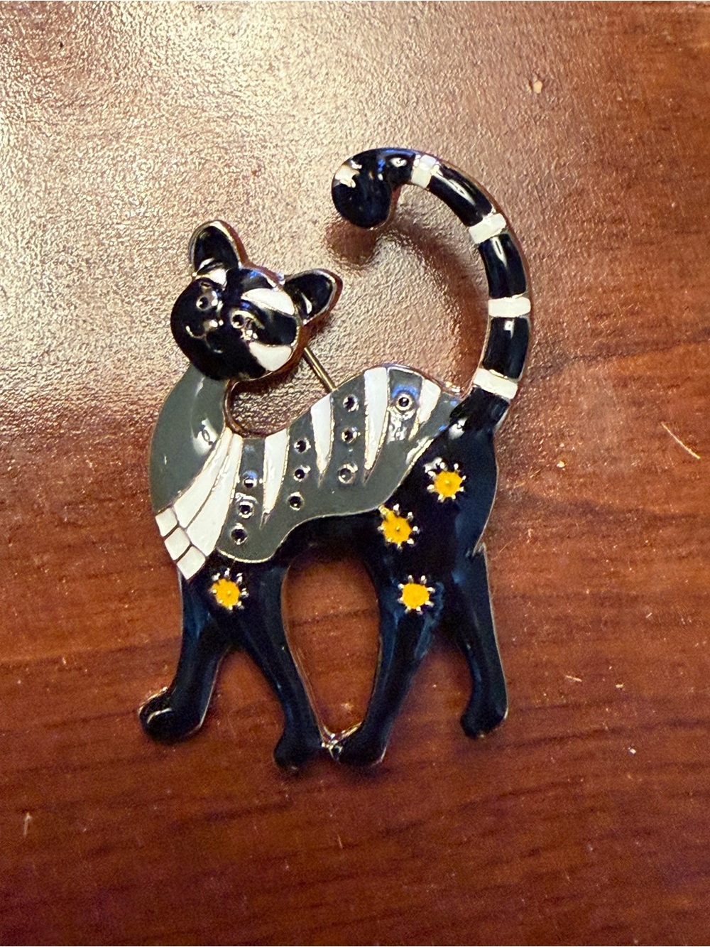 Black Decorative Cat Brooch Pin - Fashion Pet Accessory